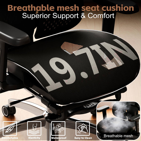 Ergonomic Office Chair with Footrest & Adjustable Lumbar Support