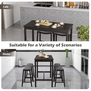 5-Piece Counter Height Dining Set with 4 Upholstered Stools