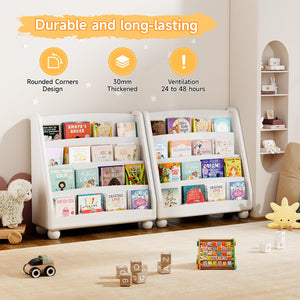 4-Tier Kids Bookshelf with Rounded Corners