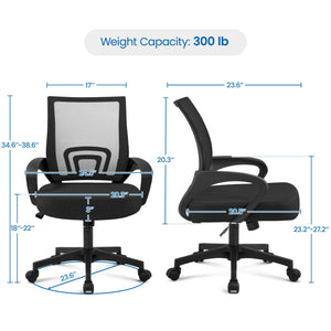 Computer Desk and Ergonomic Chair Set with Drawer & Storage Shelf