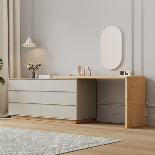 Farmhouse Makeup Vanity Desk with 3 Drawers & Storage