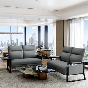 50" Loveseat Sofa with Foldable Side Table