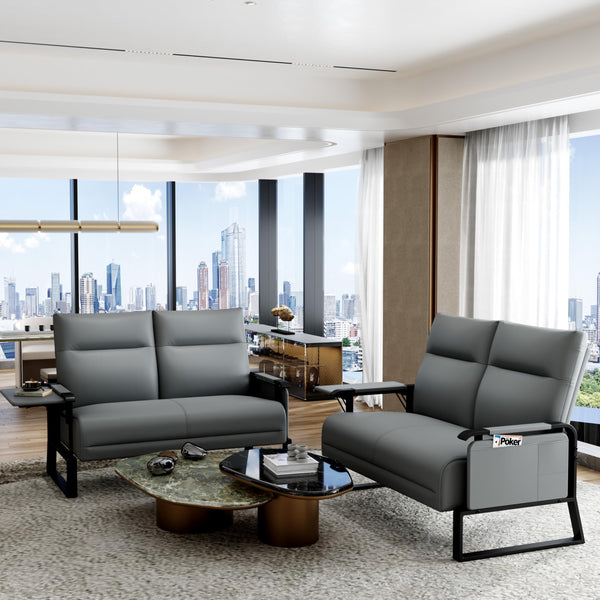 50" Loveseat Sofa with Foldable Side Table