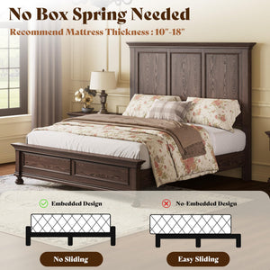 3-Piece Solid Wood Bedroom Set – Bed Frame & 2 Nightstands