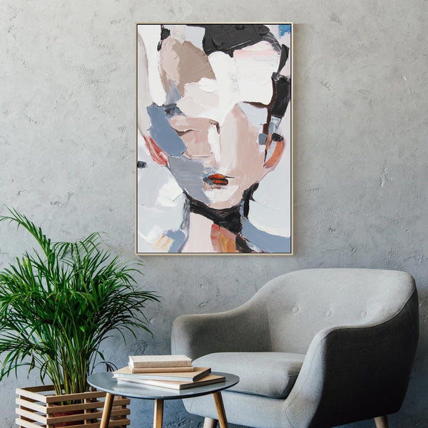 Abstract Face Framed Canvas Wall Art 45x30