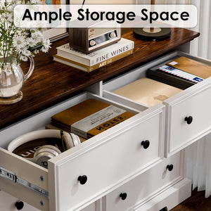 6-Drawer Dresser with Anti-Tip Kit – White Bedroom Chest