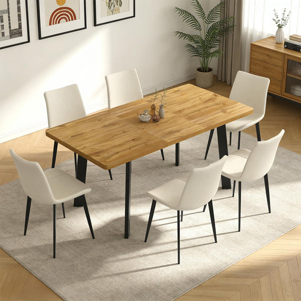 Extendable Dining Table with Removable Leaf – Seats 4 to 8
