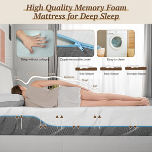 Extra Firm Memory Foam Mattress – Flippable, CertiPUR-US Certified