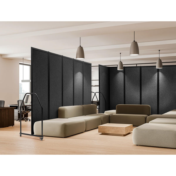 5-Panel Folding Privacy Screen with Wheels – Dark Gray