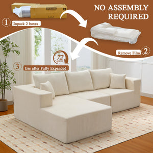 L-Shaped Modular Sectional Sofa with Memory Foam Deep Seat