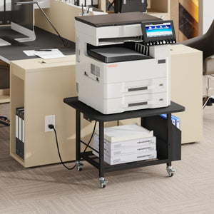 2-Tier Printer Stand with Power Outlet and Storage