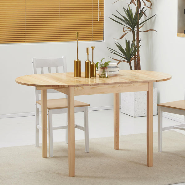 Drop Leaf Dining Table – Solid Wood, Seats 4–6