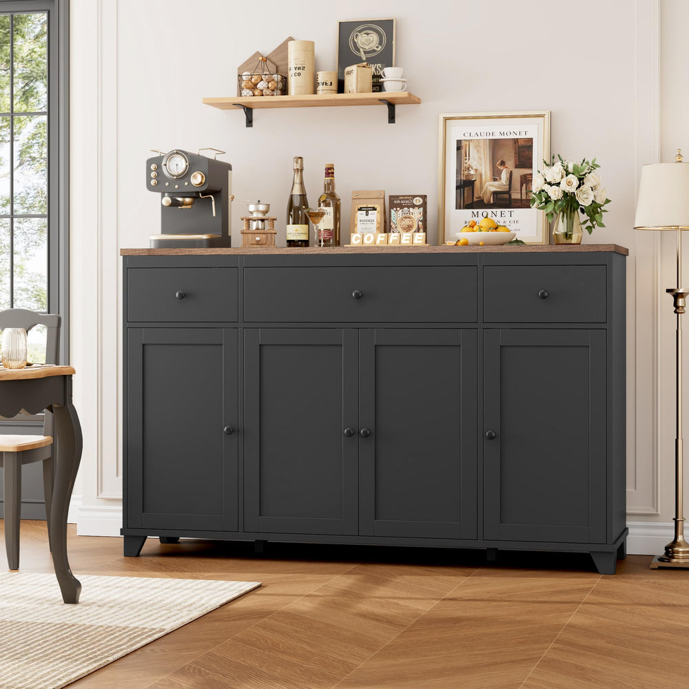 55" Kitchen Buffet Cabinet with Storage Drawers & Shelves