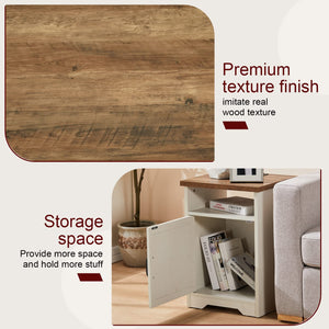 4-Piece Farmhouse Living Room Table Set with TV Stand, Coffee Table & End Tables