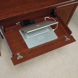 Computer Credenza Desk with Storage Drawers & Keyboard Tray