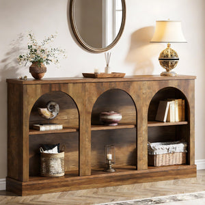 Narrow Entryway Console Table with 3-Tier Storage Shelf