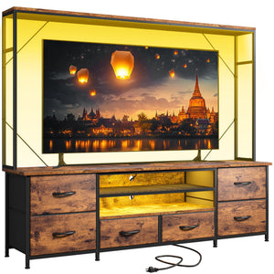 55" TV Stand with LED Lights & Power Outlets