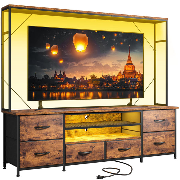 55" TV Stand with LED Lights & Power Outlets