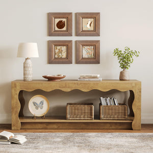 65-Inch TV Stand with Storage Cabinets & Open Shelf