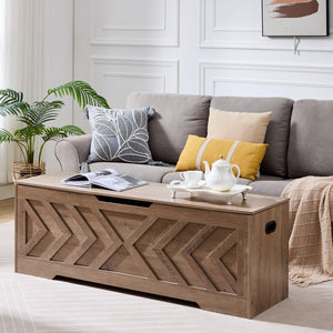 Extra Large Storage Bench with Safety Hinges