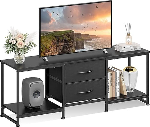 TV Stand with Drawers & Open Storage Shelves for 50" TVs