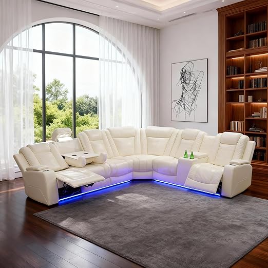 Power Reclining Leather Sectional Sofa