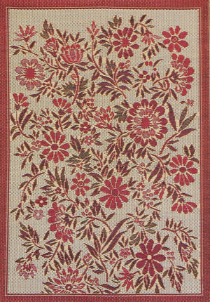 Wild Flower Cranberry Outdoor Rug 6' x 9' Rectangular
