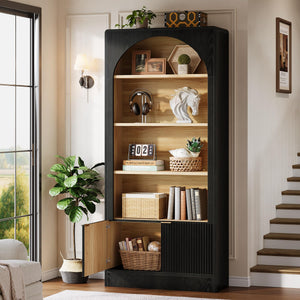 71" Arched Bookcase with Storage Cabinet