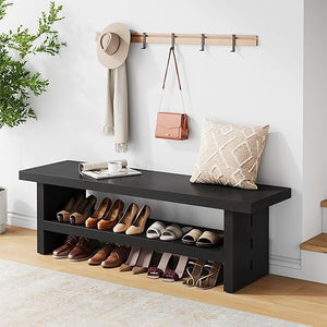 2-Tier Entryway Bench with Shoe Storage