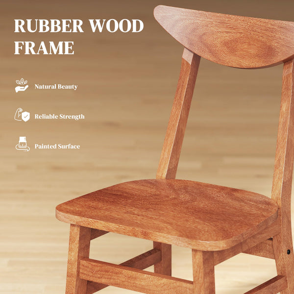 5-Piece Farmhouse Solid Wood Dining Table and Chair Set for 4