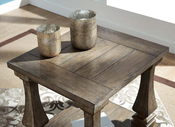 Modern Country Rectangular End Table – Weathered Gray
