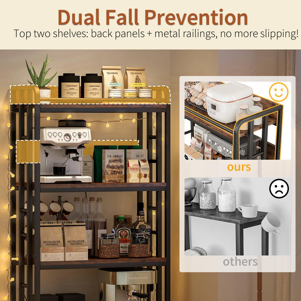 4-Tier Kitchen Baker's Rack with Power Outlet & Wheels