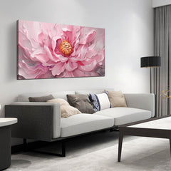 Pink Floral Canvas Wall Art – Large Botanical Print for Living Room & Bedroom