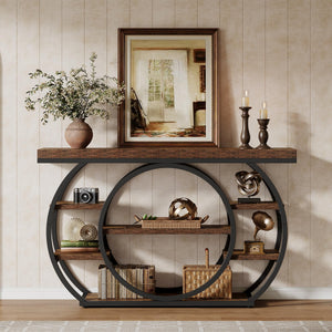 47" 5-Tier Console Table with Metal Frame