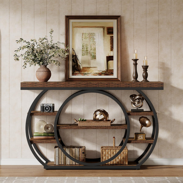 47" 5-Tier Console Table with Metal Frame