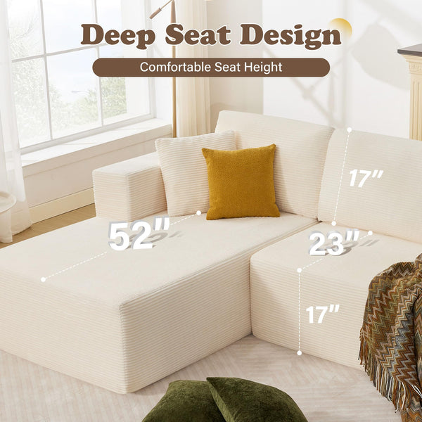 109" L-Shaped Modular Sectional Sofa