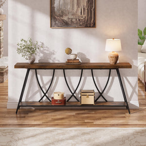 70.9" Industrial Console Table – Rustic Brown
