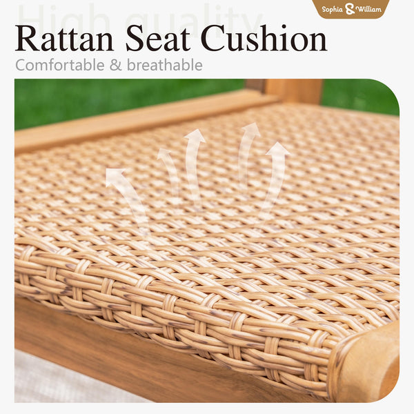 9-Piece Outdoor Dining Set – Rattan Chairs & Acacia Wood Table