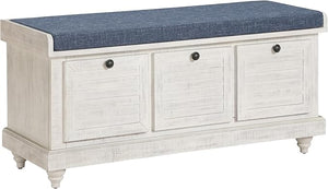 Coastal Lift-Top Storage Bench with Louvered Front