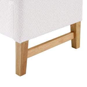 Boucle Storage Ottoman Bench with Pillows