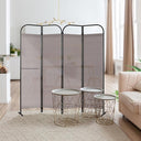4-Panel Freestanding Room Divider with 3D Fabric Panels