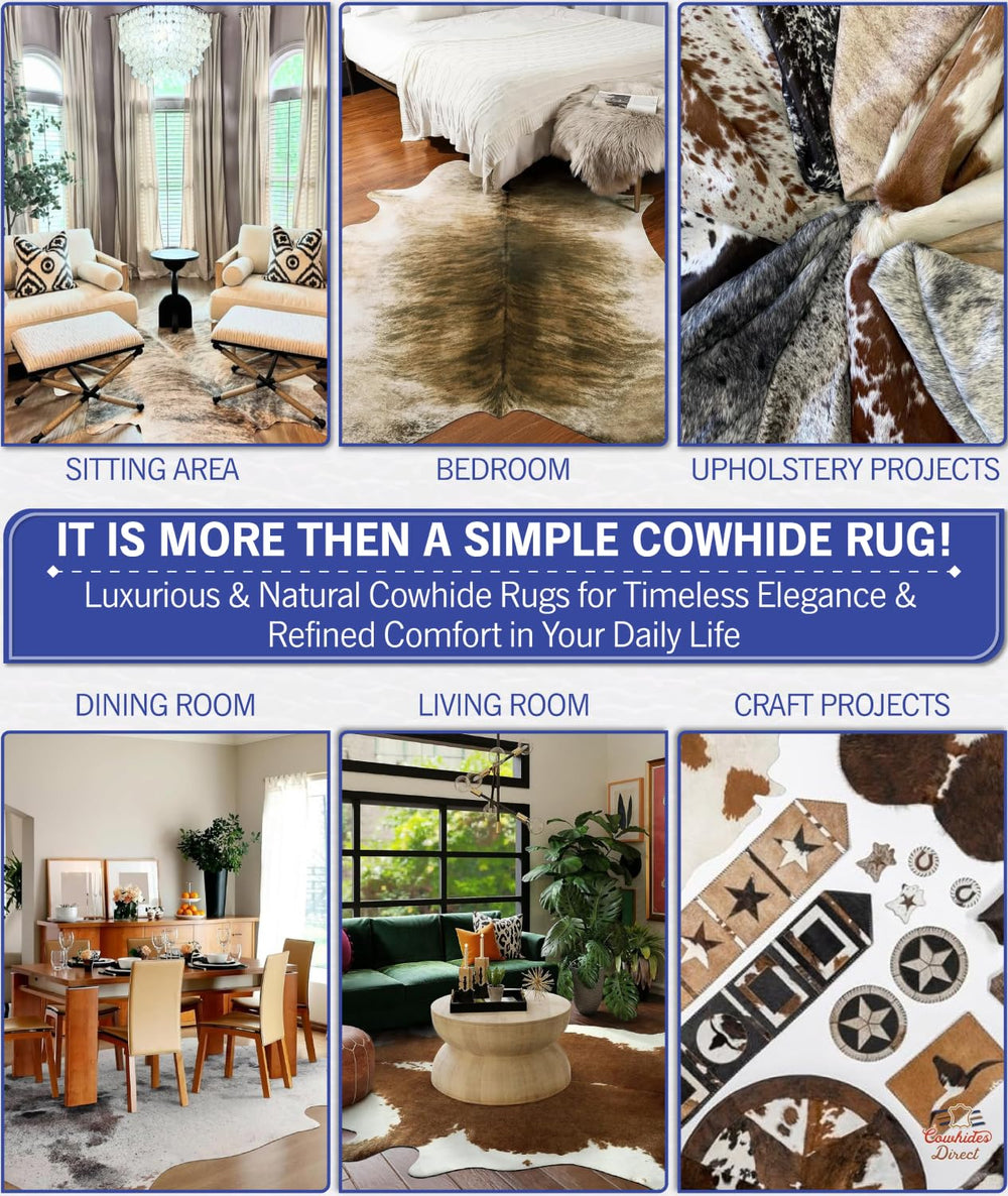 Genuine Cowhide Area Rug – Light Brindle, 72" x 84"