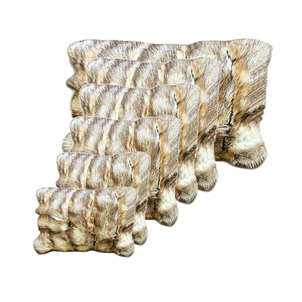 Brown Faux Fur Pillow Cover Sham 16x16 — Two-Sided, Handmade