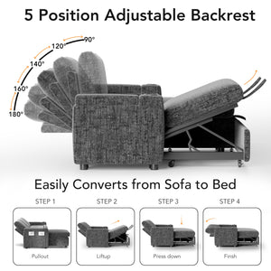 L-Shaped Sleeper Sectional Sofa with Storage