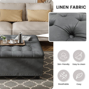 Large Square Storage Ottoman with Lift Top