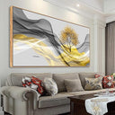Abstract Ink Landscape Canvas Wall Art – Framed Waterproof Print