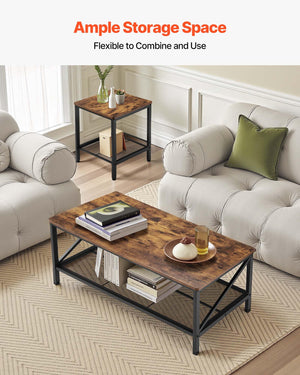 3-Piece Industrial Coffee & End Table Set