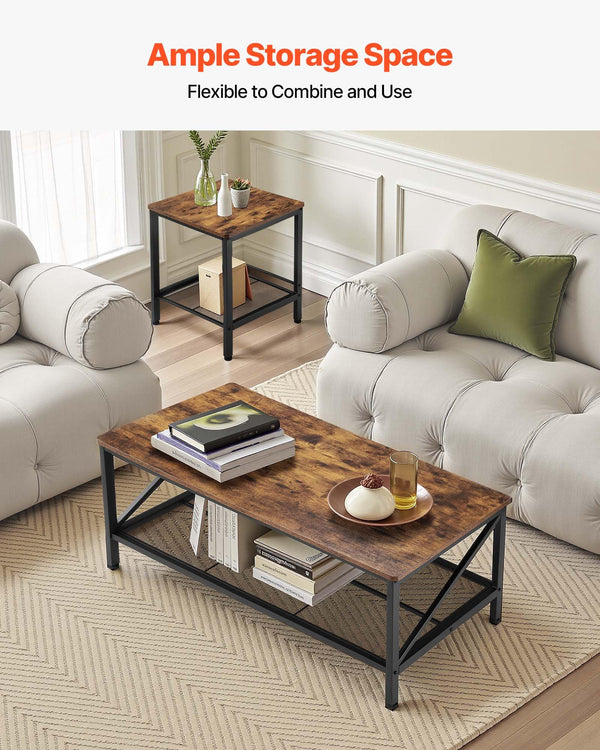 3-Piece Industrial Coffee & End Table Set