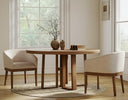Linen Upholstered Dining Chairs with Solid Wood Legs & Curved Backrest
