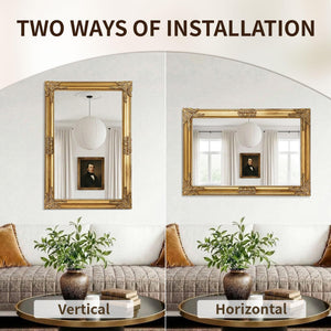 Vintage Gold Baroque Wall Mirror – Ornate Antique Frame